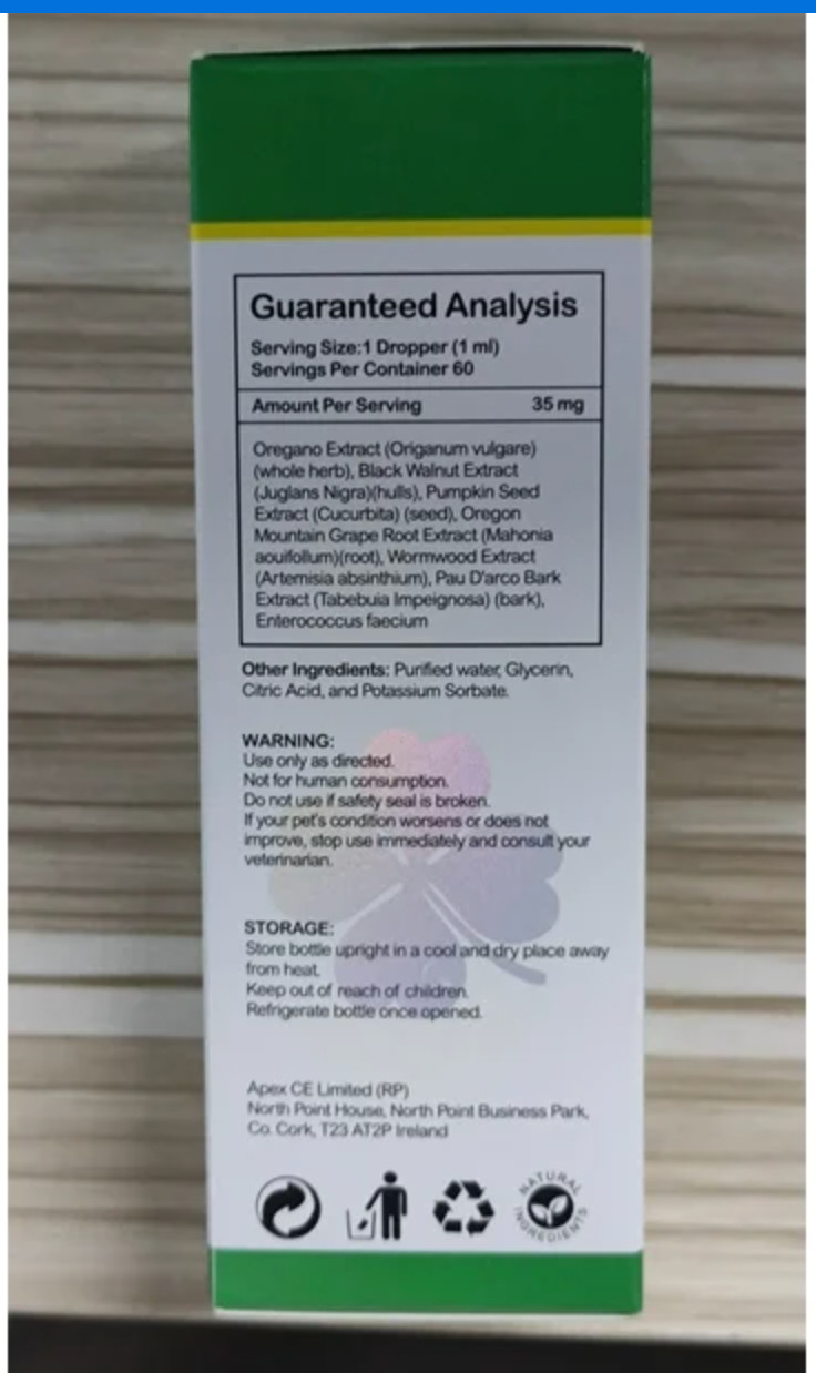 Dogs DeWormer Natural Worm Treatment with Probiotic Liquid Herbal Medicine