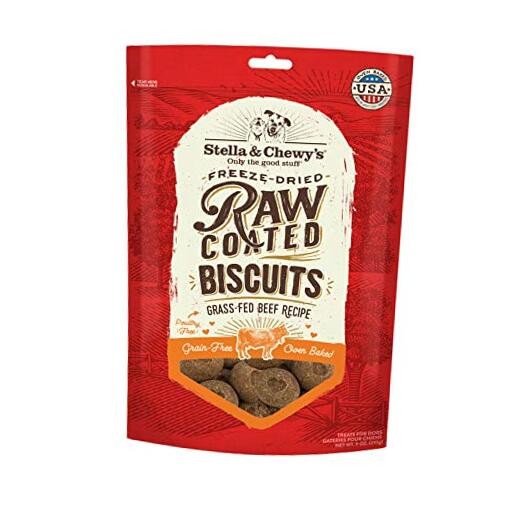 Freeze-Dried Raw Coated Biscuits Dog Treats 9 Ounce (Pack of 1) Beef