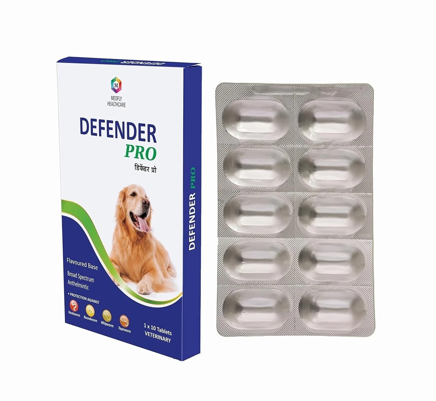 Medfly Healthcare Defender Pro Dewormer 10 Tabs For Dogs of All Life Stages