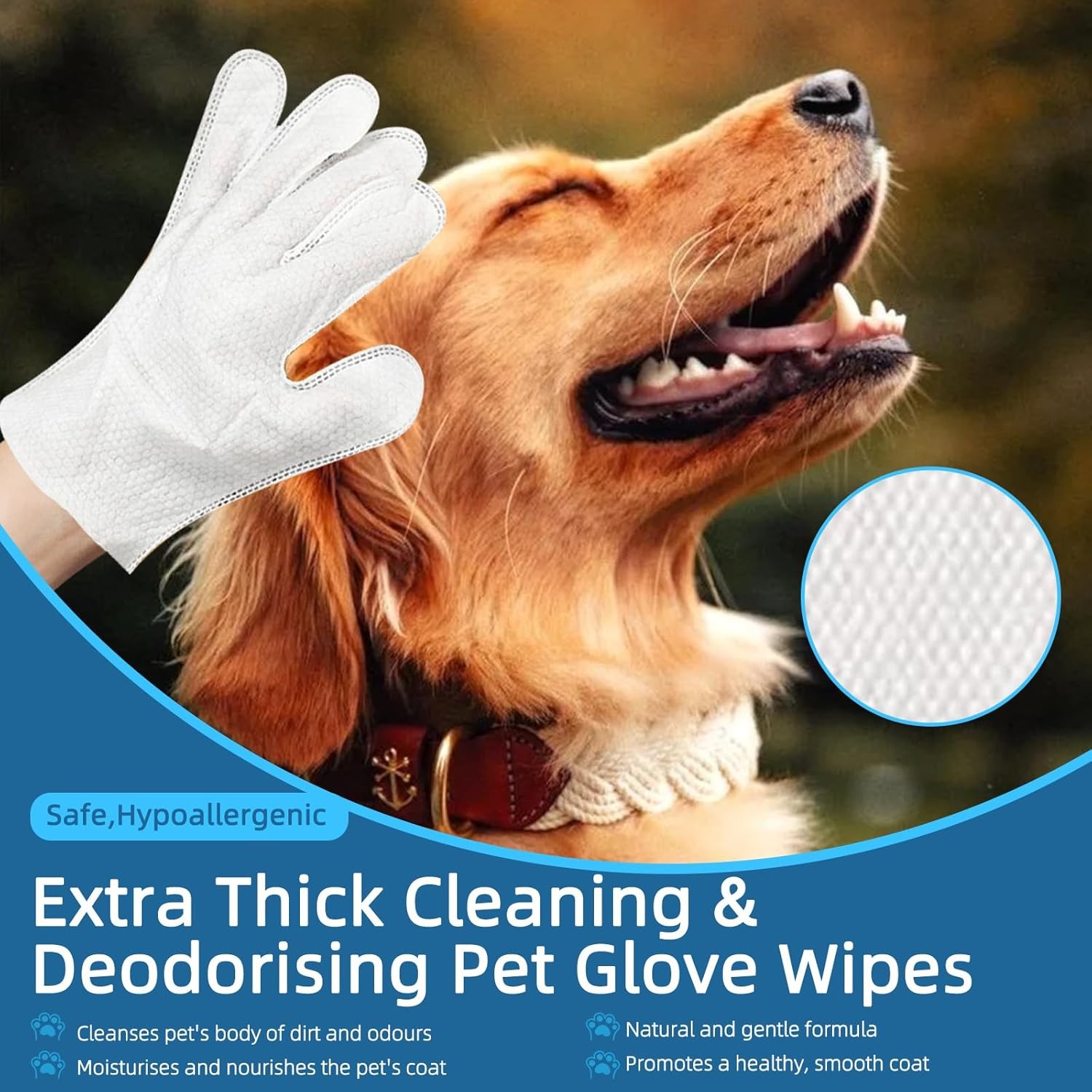 Pet Grooming Gloves Wet Wipes For Dogs And Cats Dog Cleaning Glove Wipes