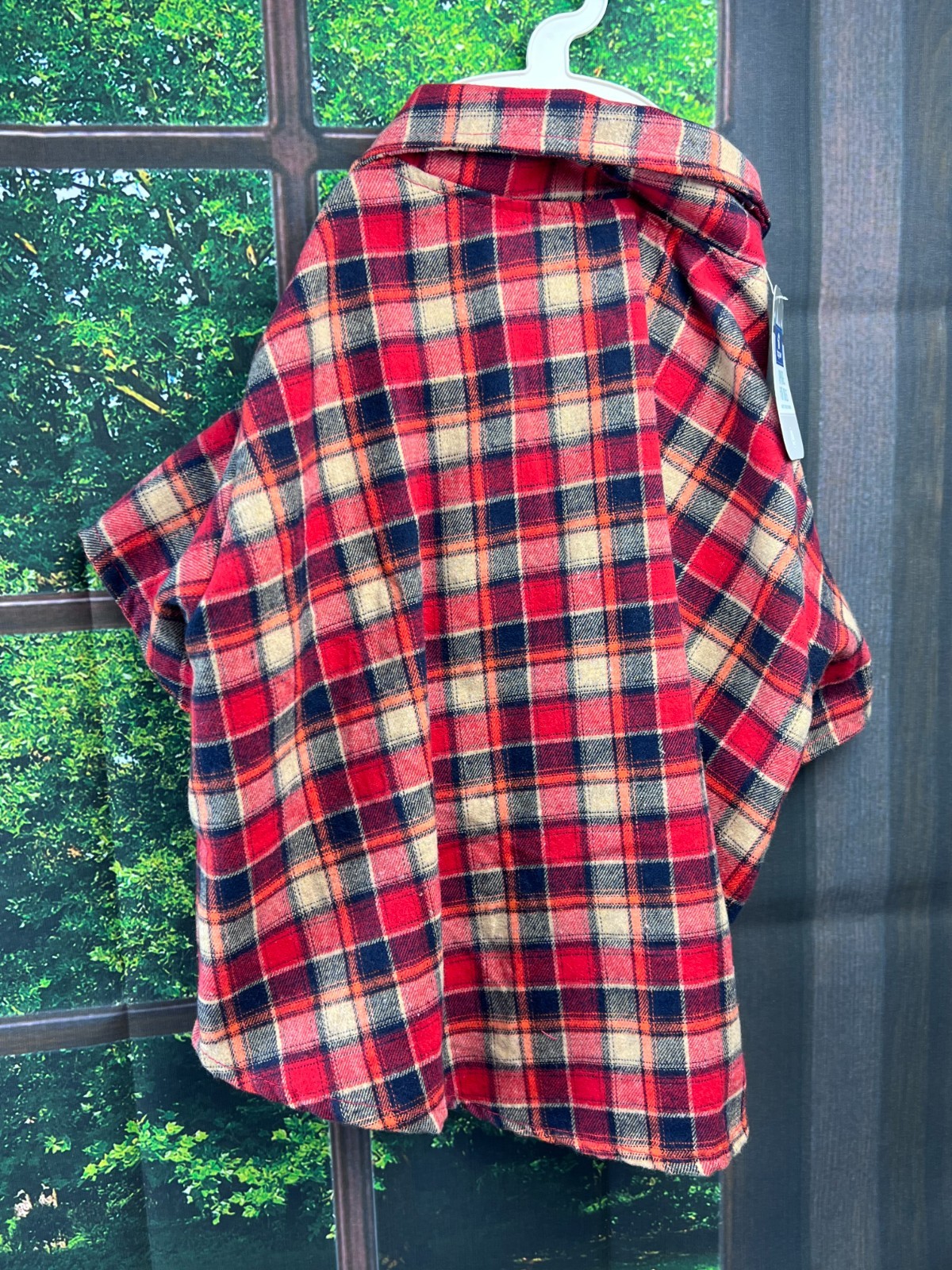 top paw Plaid Woven Shirt size large dog flannel shirt