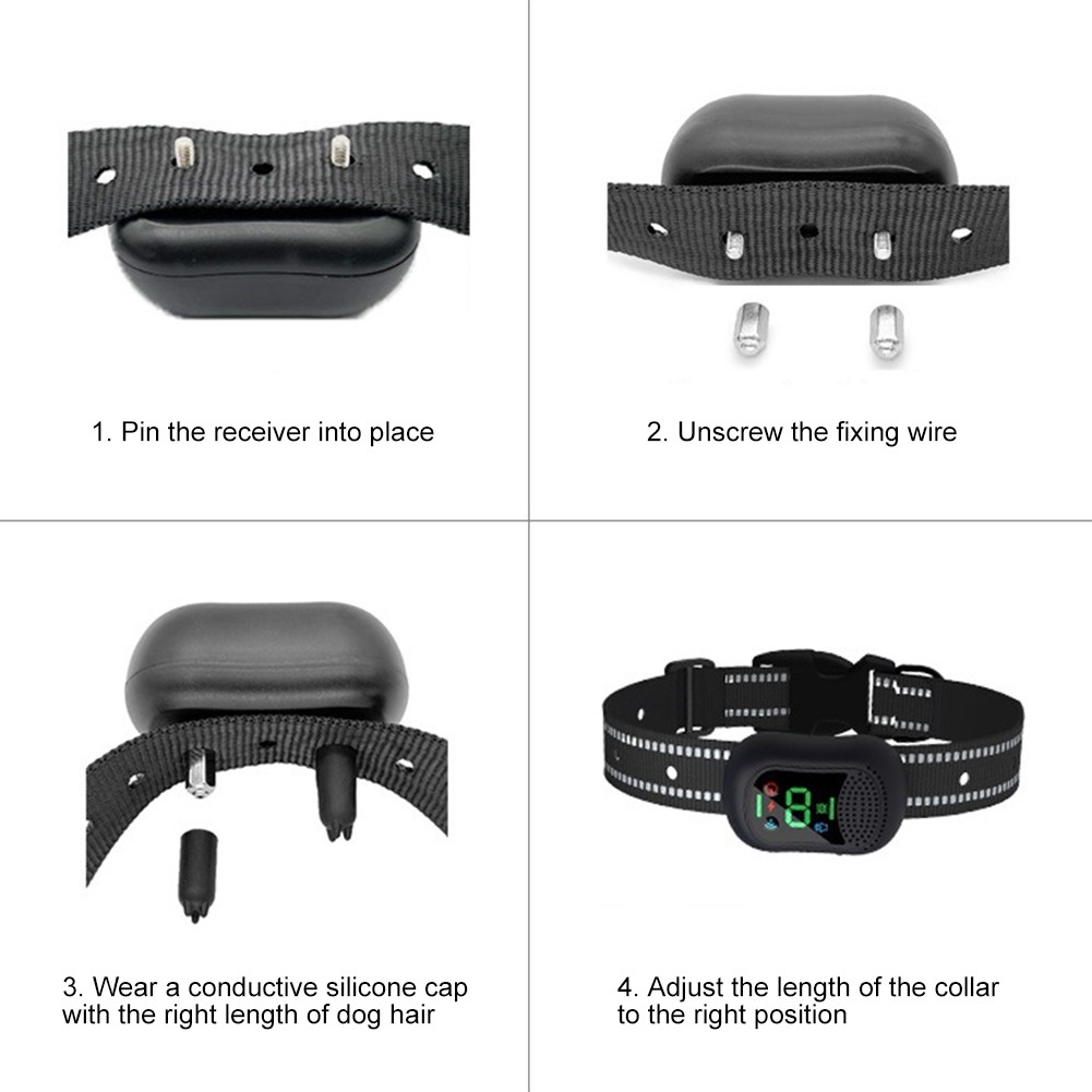 1 Drag-1/2/3 Pet Dog Remote Control Anti Barking Collar Training Collar Shock