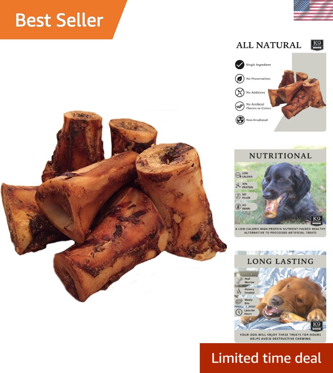High Protein Grass-Fed Beef Marrow Bones for Small & Medium Dogs – 6 Pack