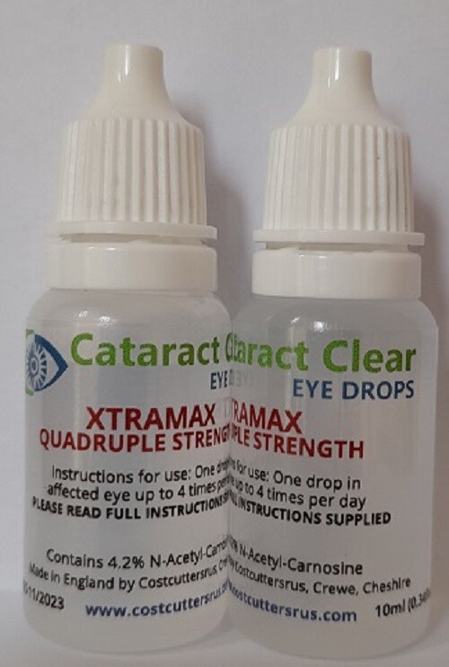 Holistic Cataract eye drops. 4% strength N-Acetyl-Carnosine. For people & pets.