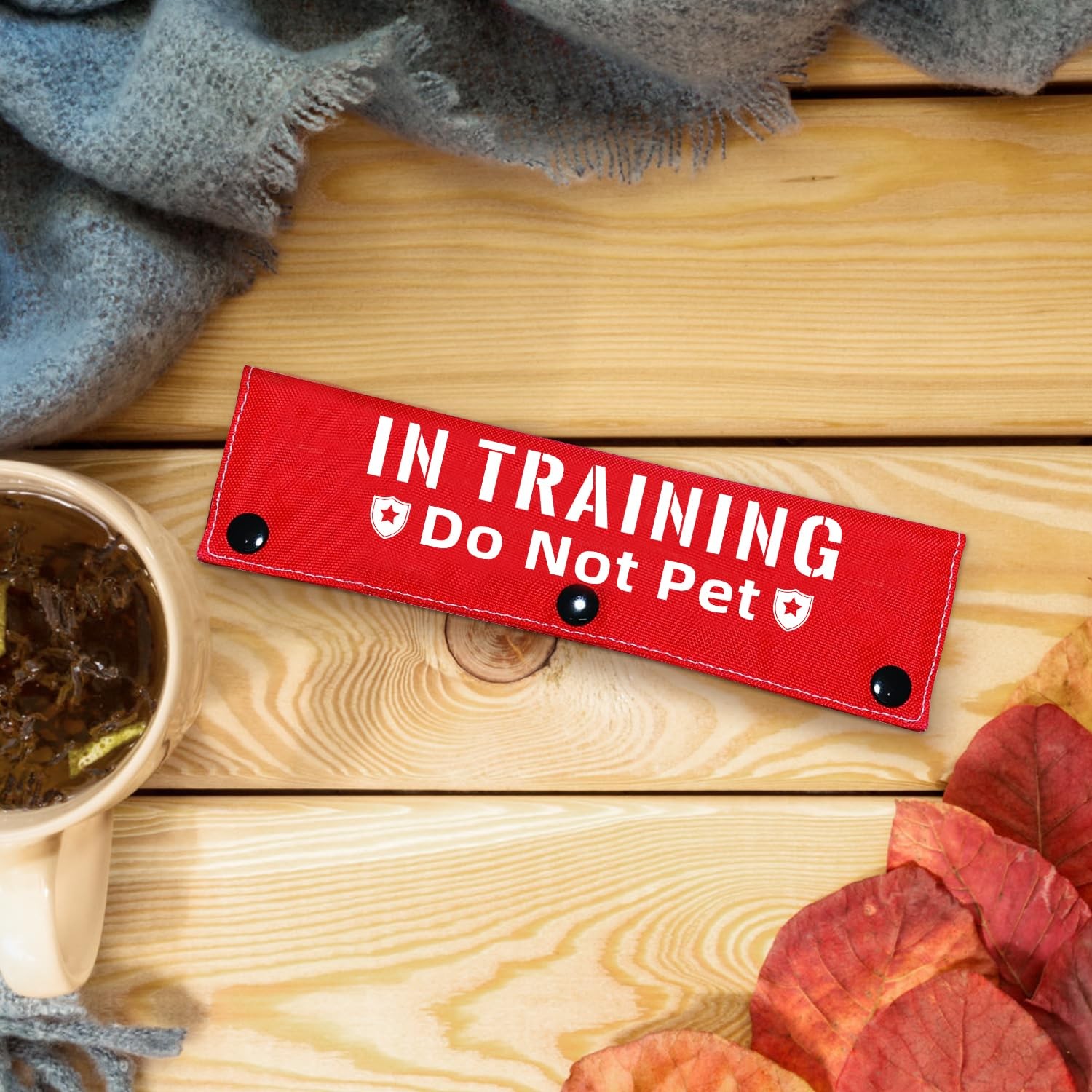 Advivio in Training Do Not Pet Funny Red Dog Leash Sleeve – 8.7 inches,
