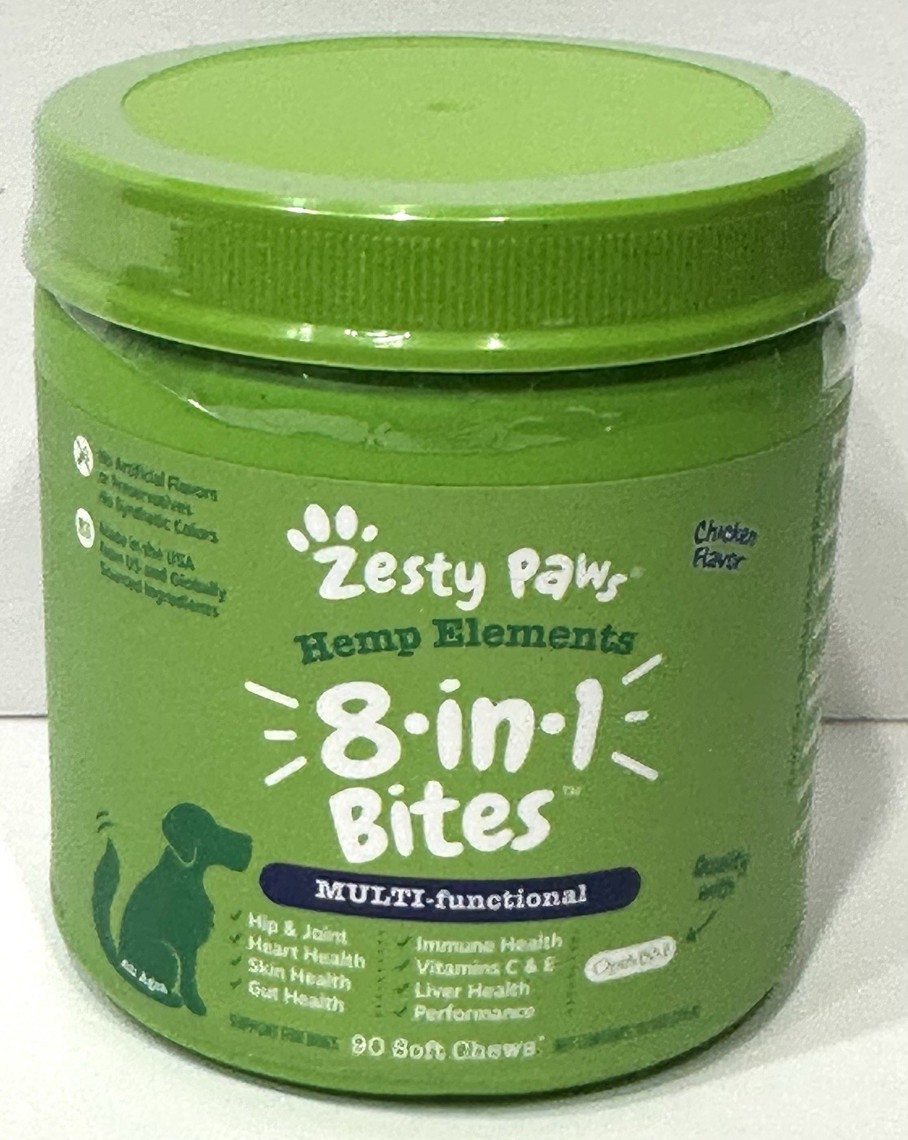 Zesty Paws 8-in-1 Multi-Functional For Dogs, 90 Chicken Flavor Soft Chews, NEW