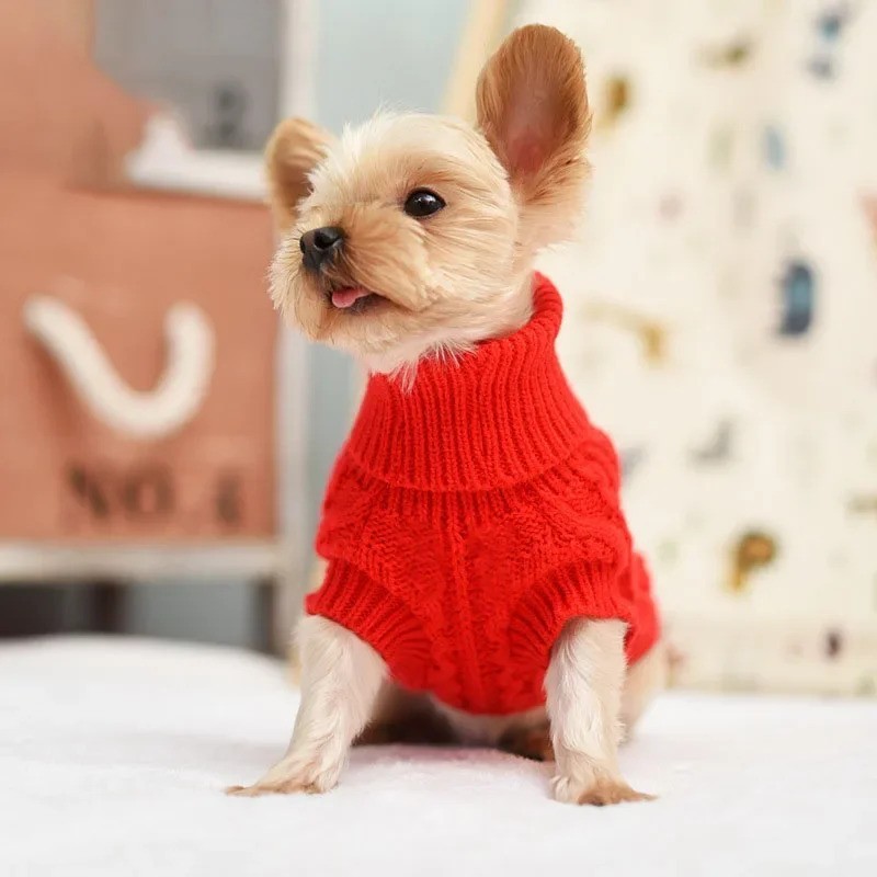 Dog Winter Clothes Knitted Sweater for Small Medium Dogs Chihuahua Puppy