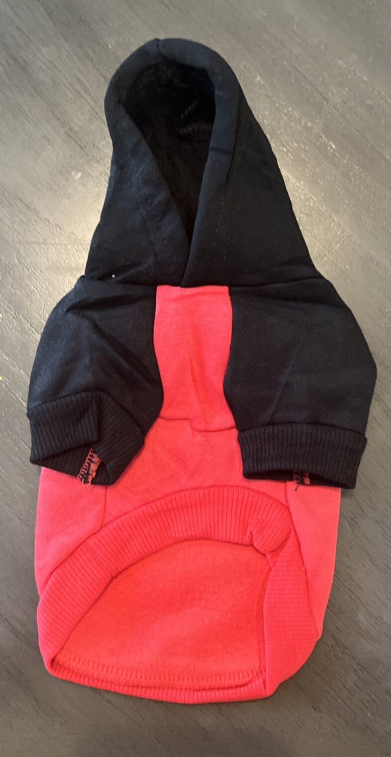 Just Dog IT. Xtra Small Red & Black Hoodie