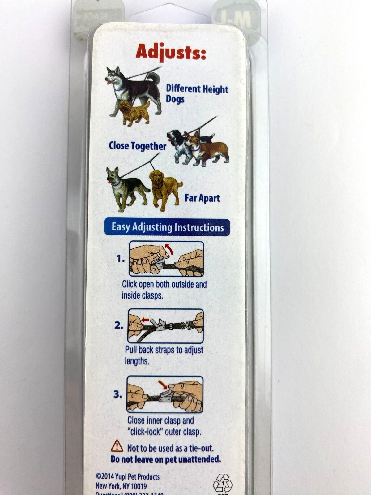 YUP Double Dog Coupler – FOR M/L Dogs – Adjustable