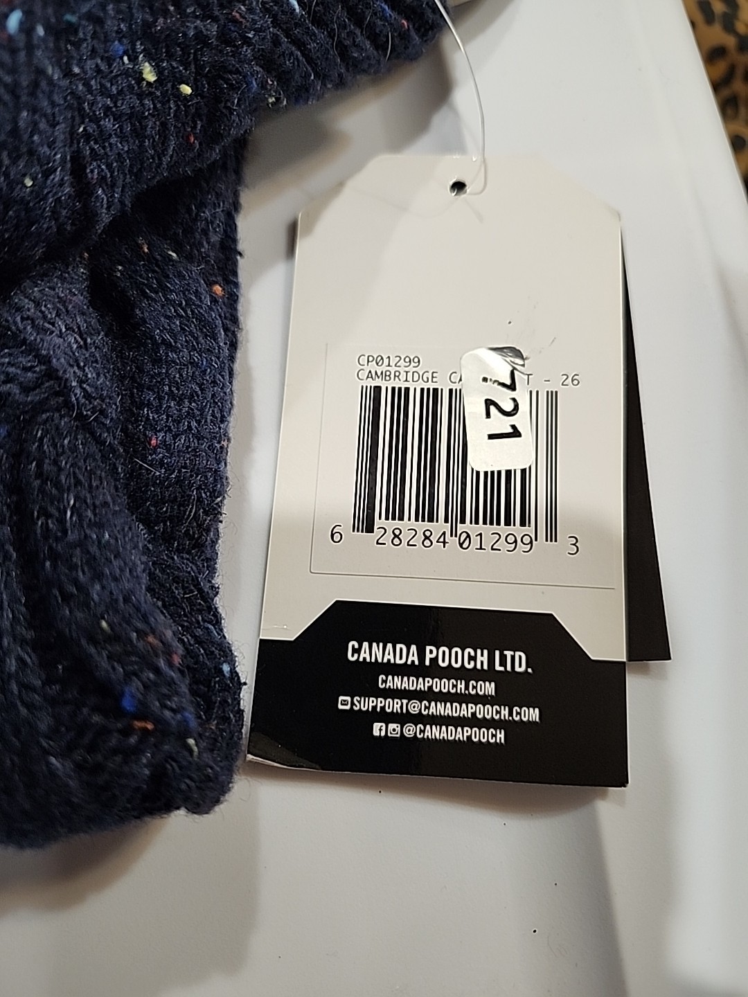 Canada Pooch 26 CAMBRIDGE CABLEKNIT flecked DOG SWEATER 26″ 55-65lbs