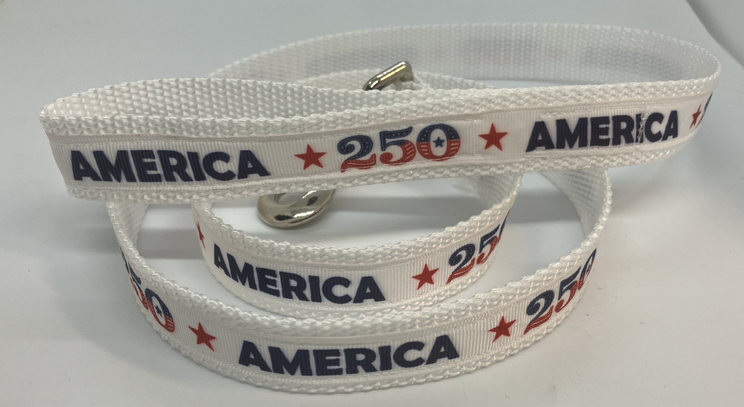Dog Leaches/Leads Patriotic 250 America Red White Blue On White Handmade Sturdy