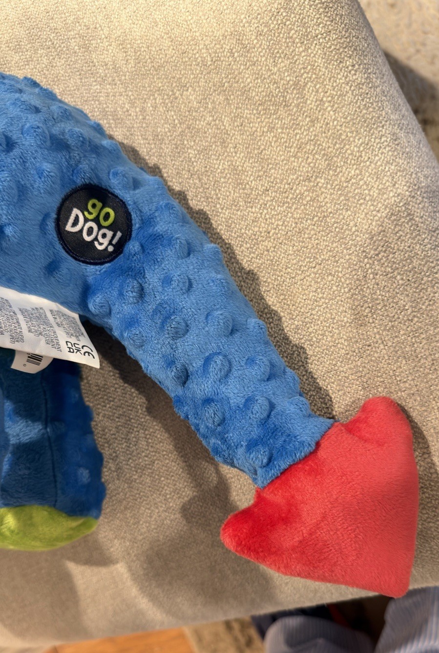 Go Dog Toy Triceratops Dinosaur with Chew Guard Technology blue dog toy New