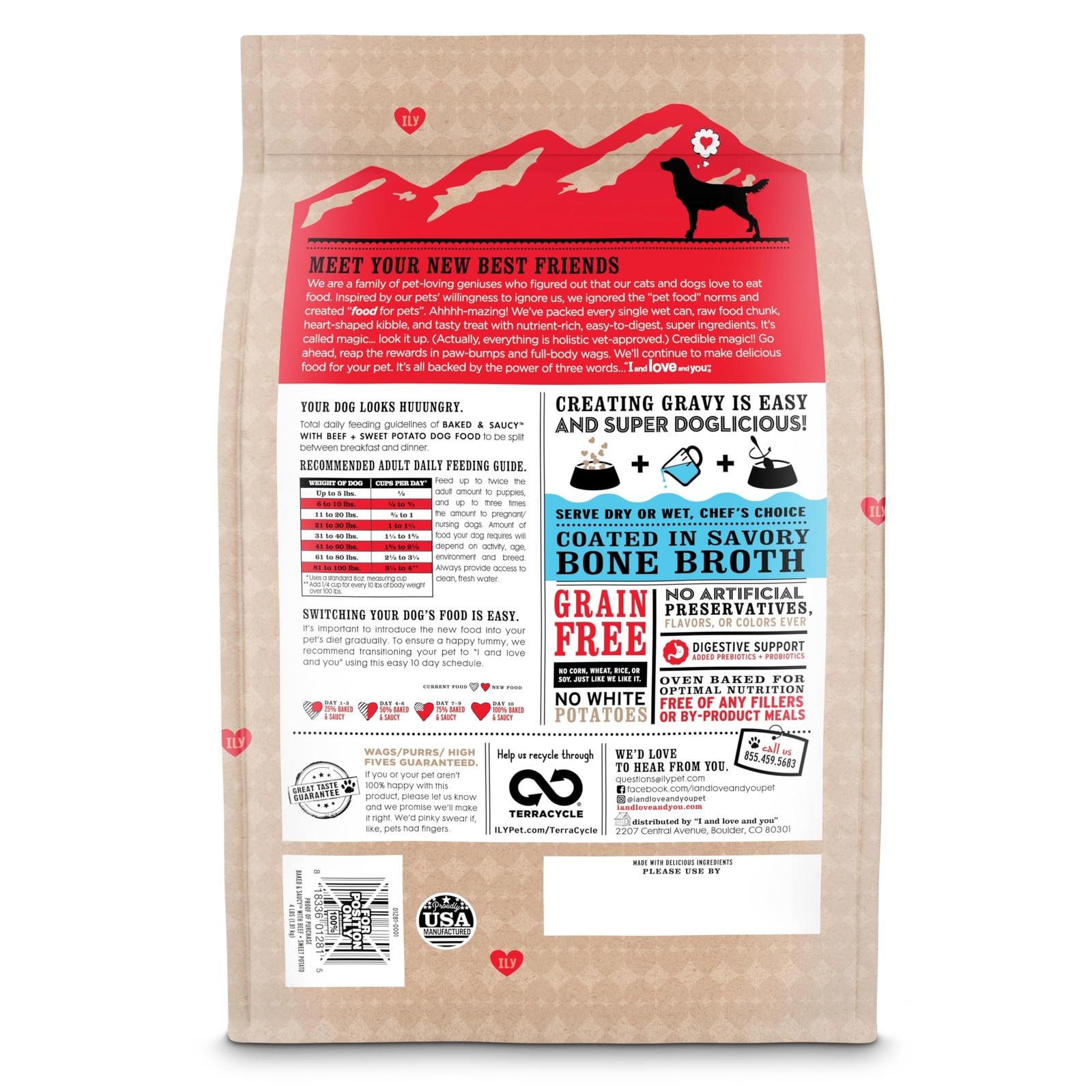 I and love you Baked & Saucy Dry Dog Food with Gravy 4 Pound (Pack of 1)