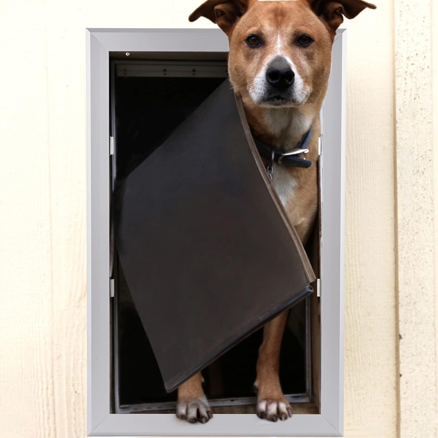 28X18 Extra Large Aluminum Pet Dog Door Magnetic Lockable Flap Screen Gate Frame
