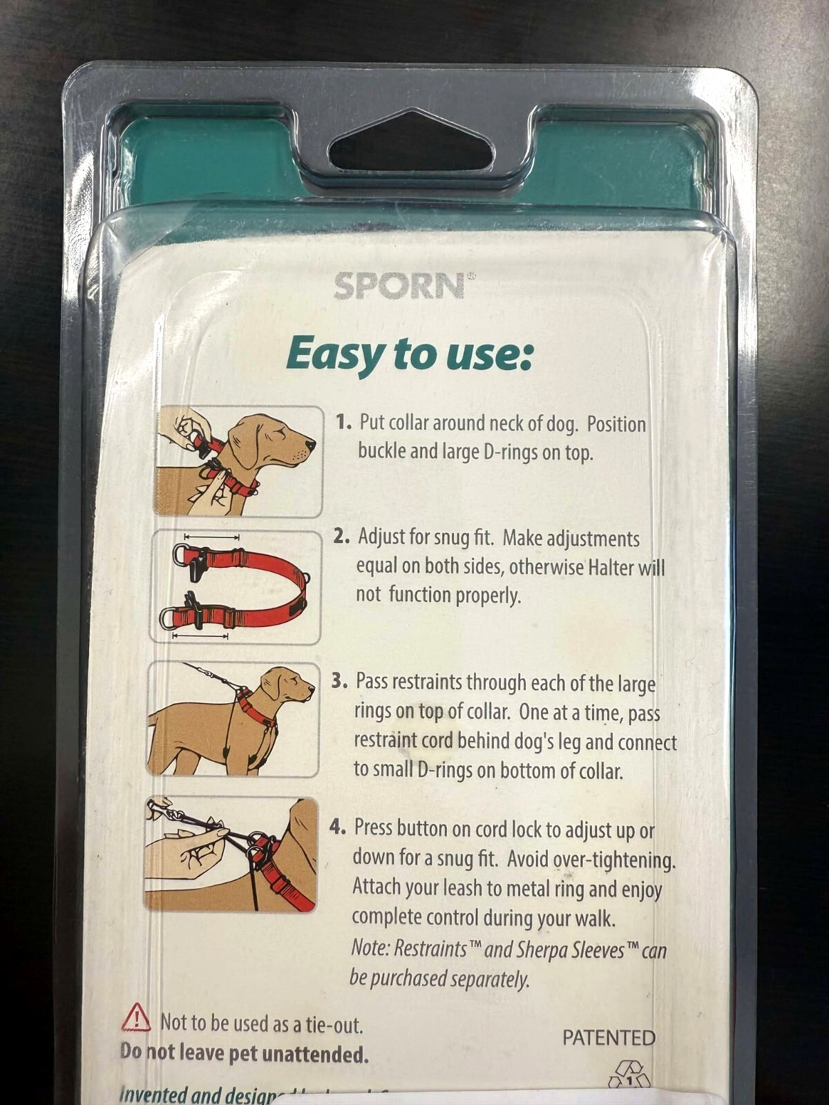 Training Halter No Pull Dog Harness w/RED Padded Sherpa Sleev Sporn size Large
