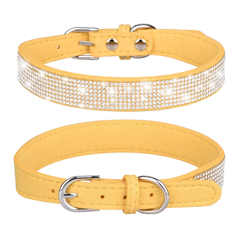 Bling Rhinestone Dog Cat Collars Leather Pet Puppy Kitten Collar for Chihuahua