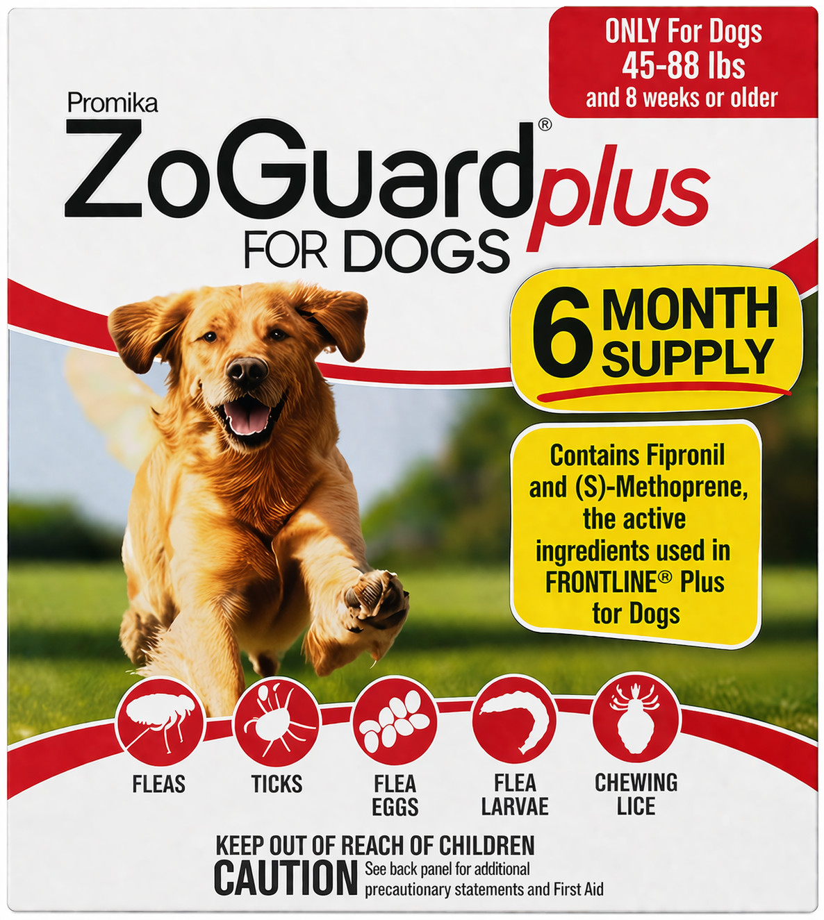 ZoGuard Plus Preventative Flea Treatment Tick for Large XL Dog 45-88 lb 6 Months