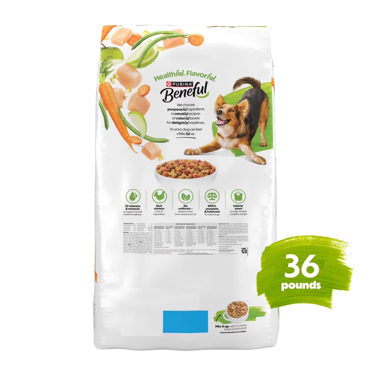 Purina Beneful Healthy Weight Dry Dog Food Farm Raised Chicken 36 lb