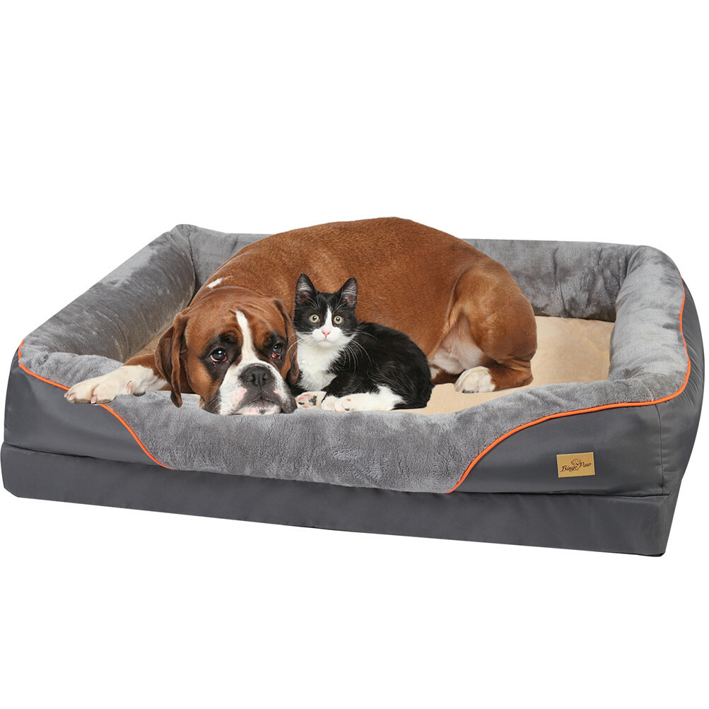 Washable Thicken Dog Bed Extra Large Pet Bed with Bolster Comfort Pet Basket XXL