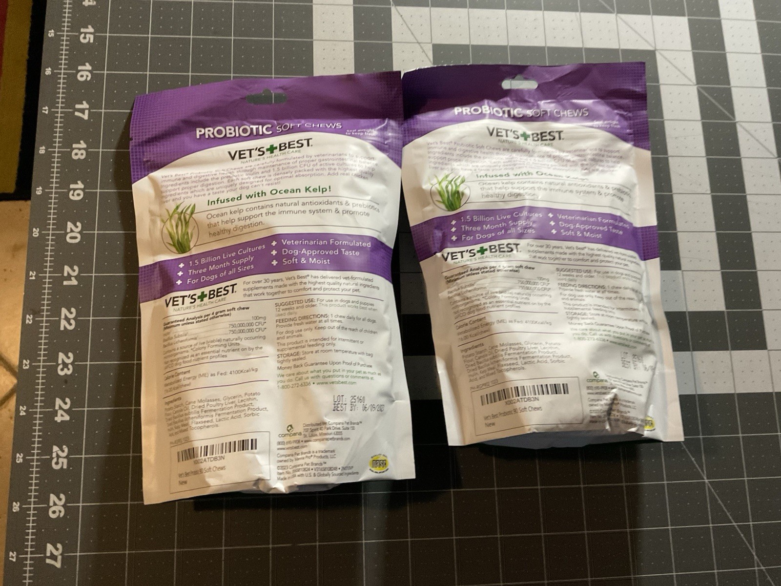 2-bag Vet’s Best Probiotic Soft Chews Digestive Aid 90 count Exp 06/2027