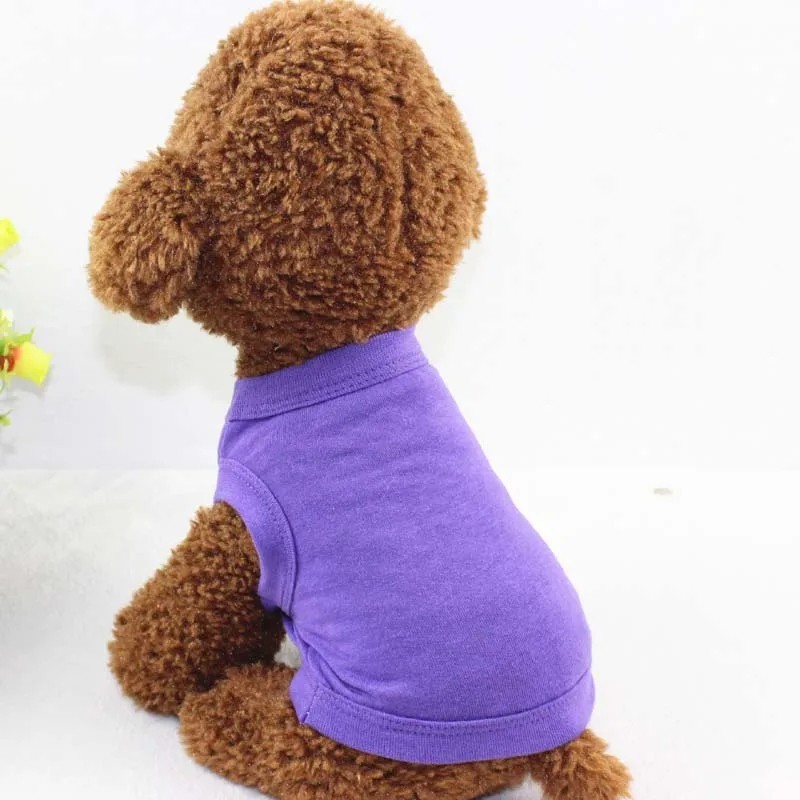 Cotton Dog T-Shirt Blank Pet Clothes Soft Puppy Vest for Small Medium Large Dogs