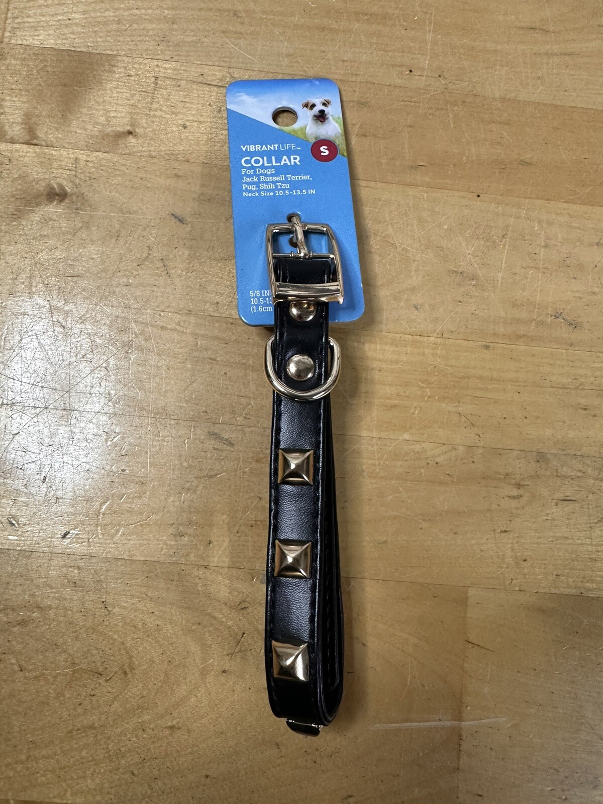 Vibrant Life Small Dog Collar Leather Studs Rock For Jack Russell Pug Shih Tzu
