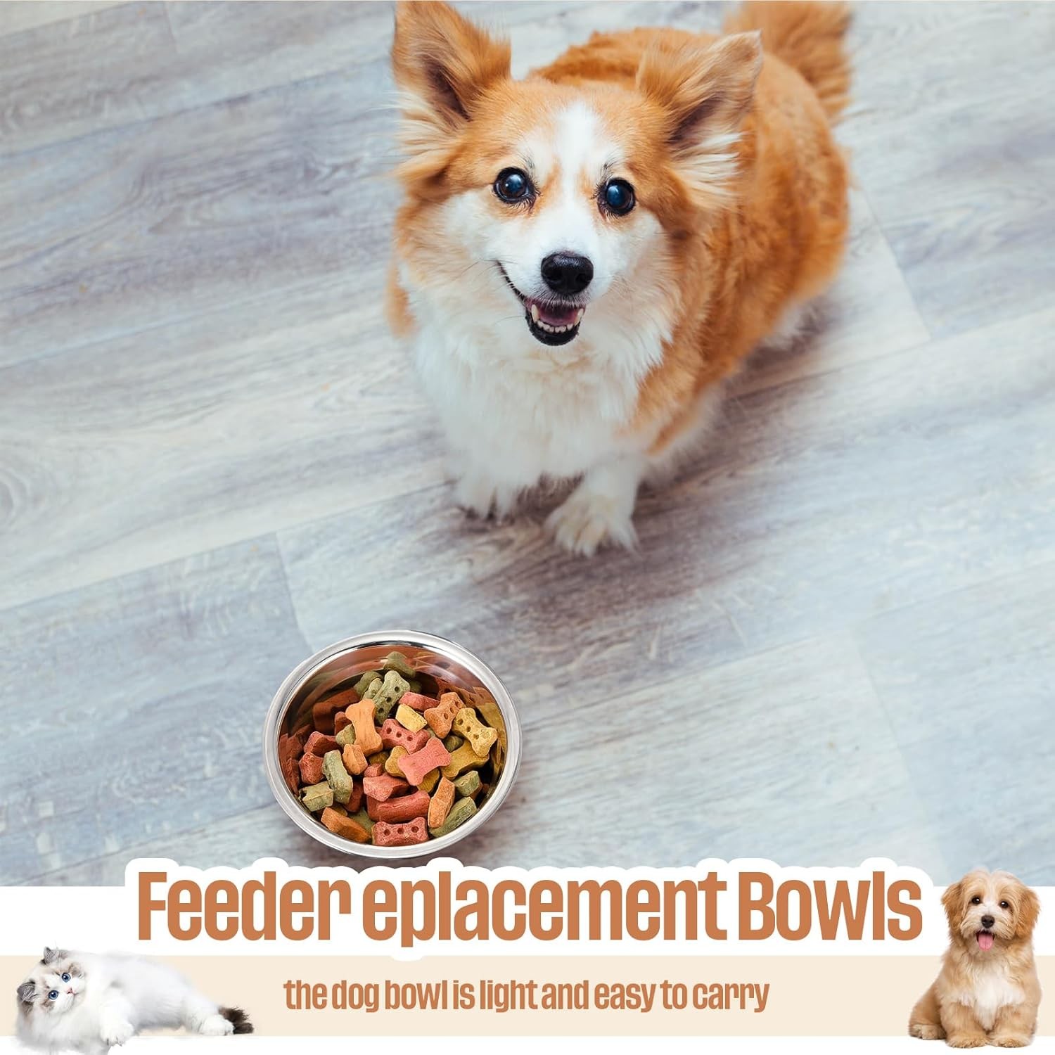 Zhehao 30 Pcs Stainless Steel Dog Bowls Bulk 10 oz, as shown in the picture