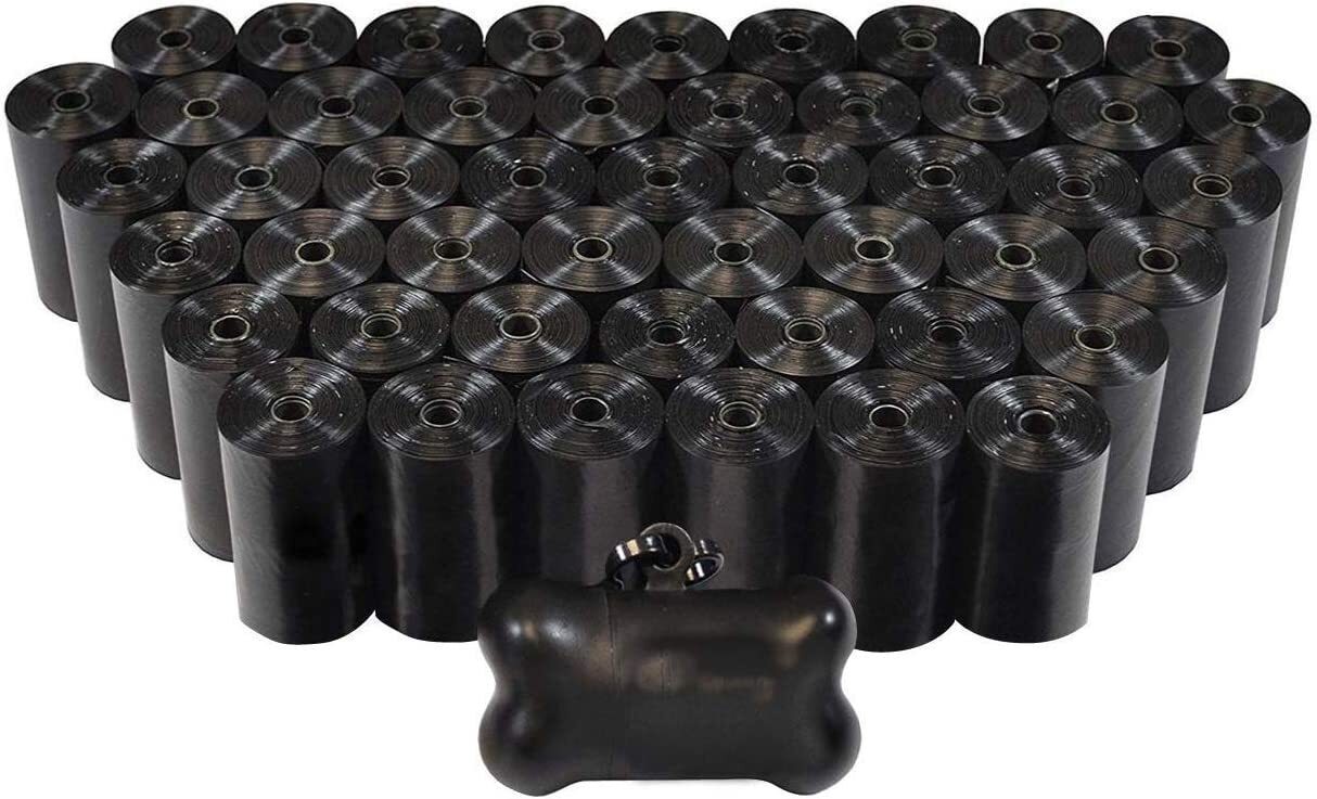 1,000 Pet Waste Poop Bags With Two Dispensers(BLK)