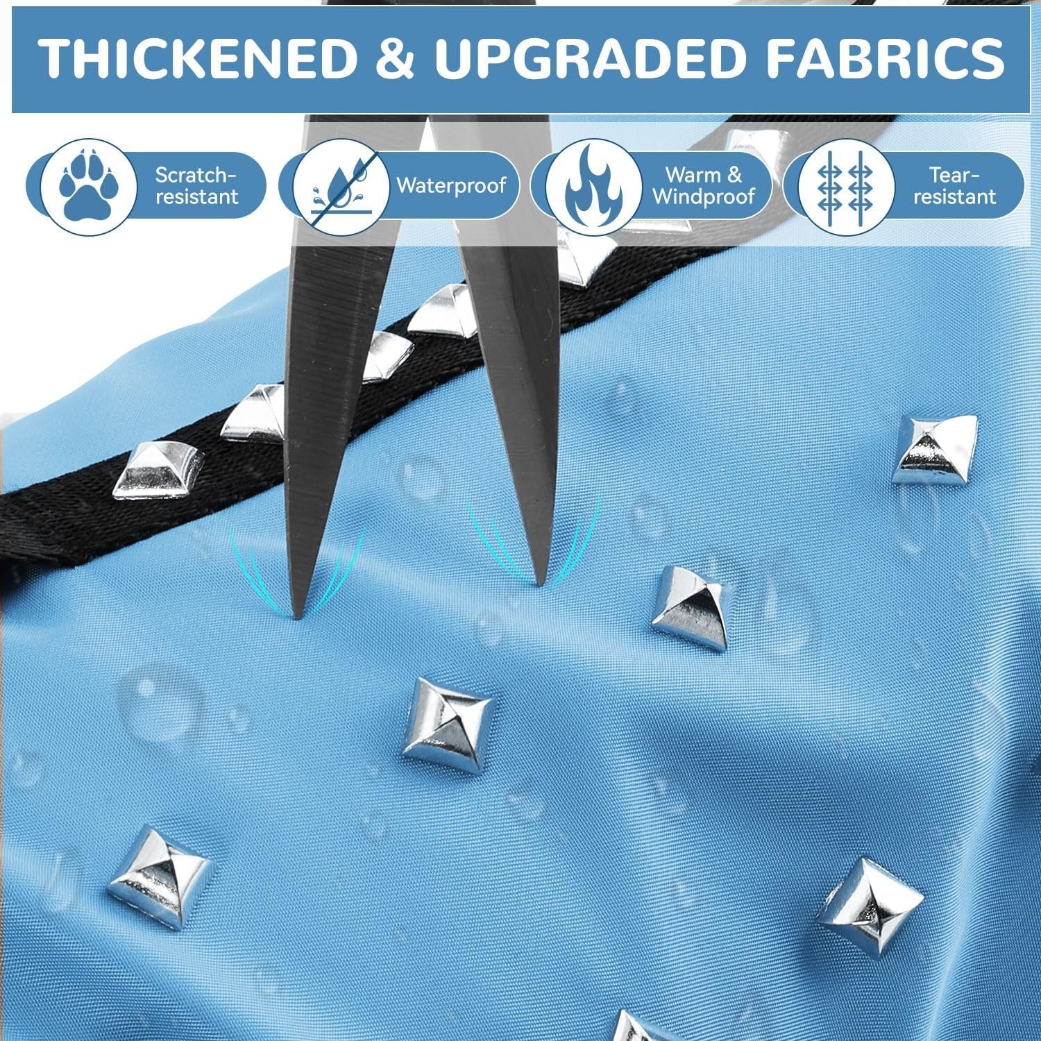 X-SMALL Anti-Hawk Dog Puncture Resistant Vest, Hard Plastic Spikes, Metal Rivets