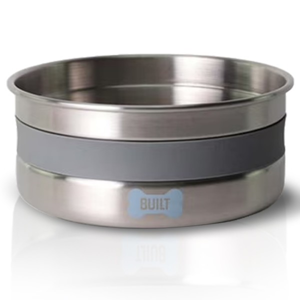 BUILT Dog Bowl – 64 Oz Stainless Steel Pet Bowl with Soft Grip & Non-Slip Base