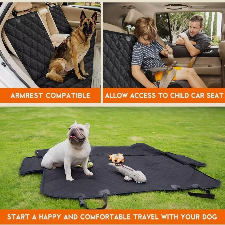 Dog Seat Cover Hammock for Back Seat Durable Waterproof Car Truck Suv Seatbelt
