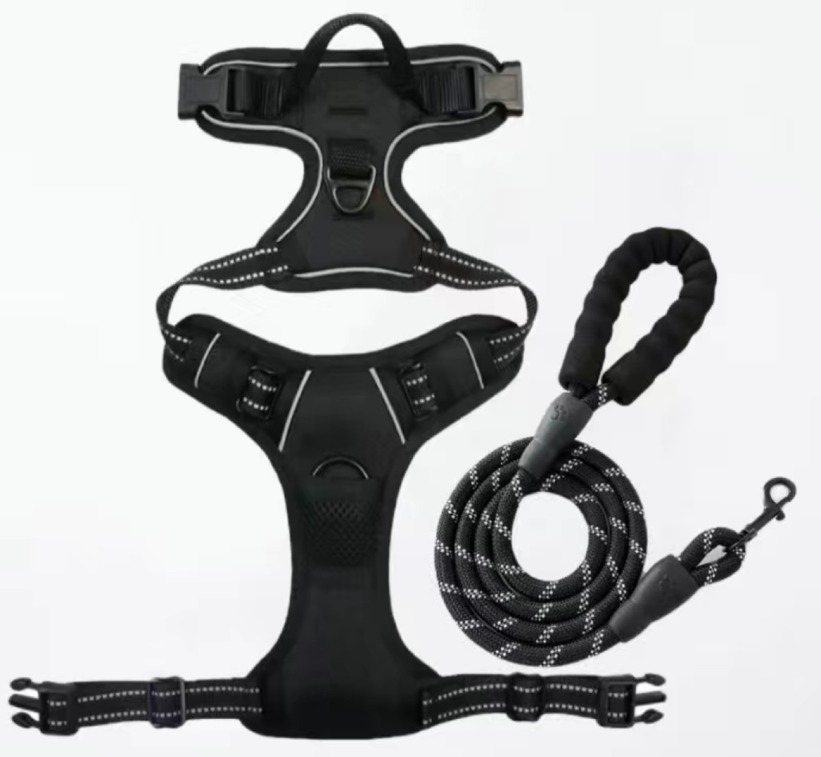 Dog Harness & Training Leash No Pull Control Adjustable Large Handle Heavy Duty