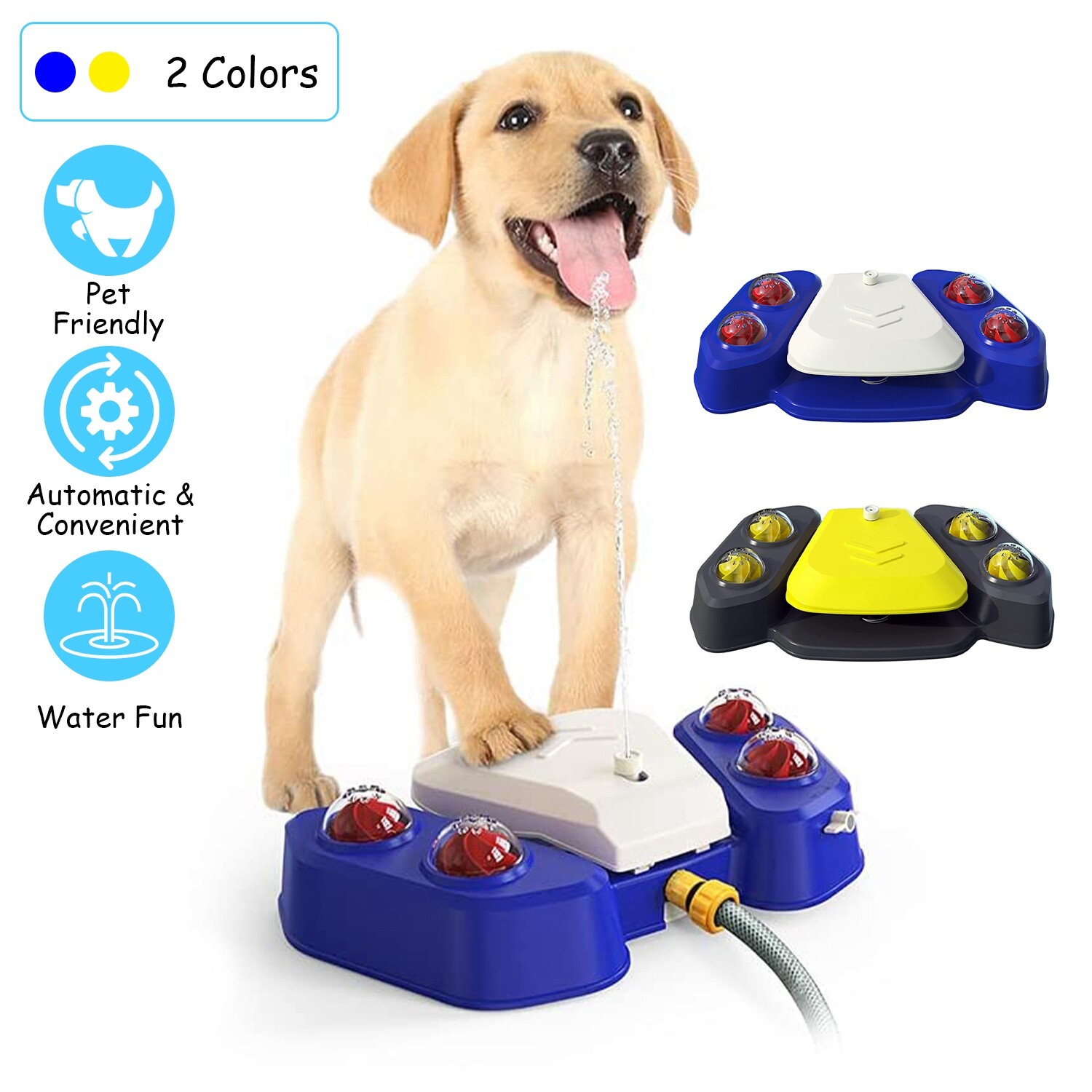 Outdoor Dog Fountain Step On Paw Activated Sprinkler Toy for Fresh Water Drink
