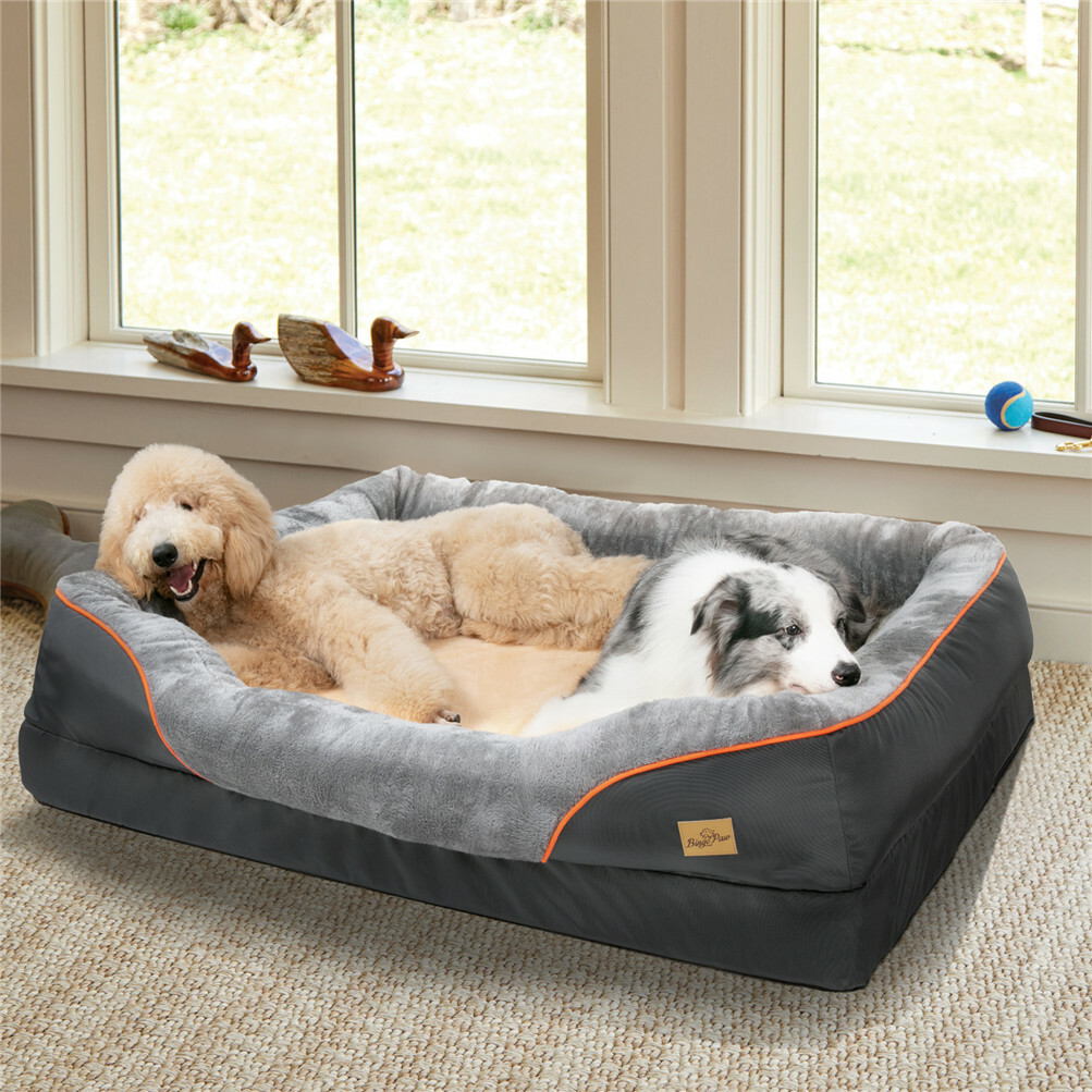 Waterproof M-XXXL Extra Large Jumbo Orthopedic Dog Bed Pet Bolster Sleeping Bed