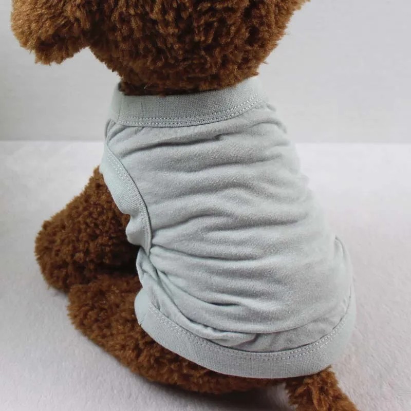 Cotton Dog T-Shirt Blank Pet Clothes Soft Puppy Vest for Small Medium Large Dogs
