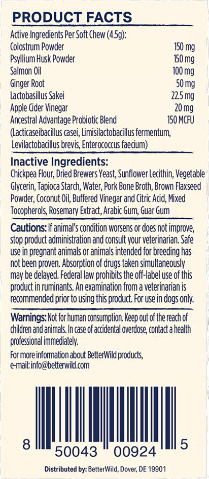 Better Wild Dog Allergy Relief Soft Chews Skin Itching Scratching 30ct