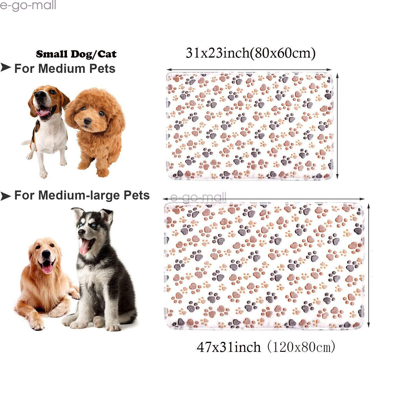1/2pc Soft Cute Animal Pet Blanket Flannel Throw for Dog Puppy Cat Puppy S/Large