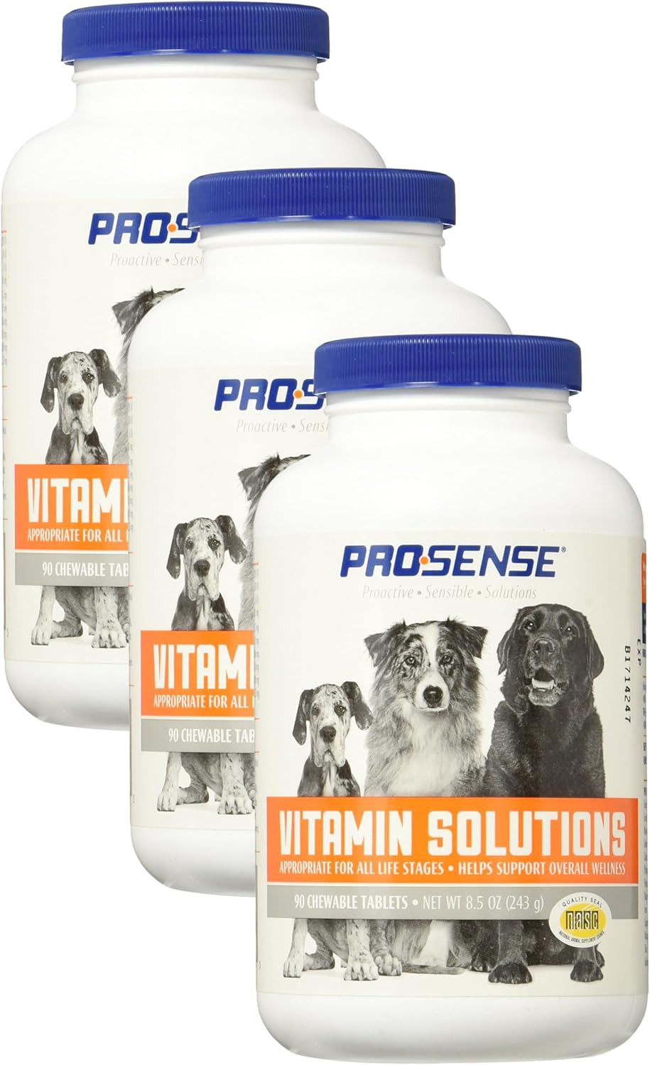 ProSense Vitamin Solutions 270 Count Chewable Tablets for Dogs Pack of 3