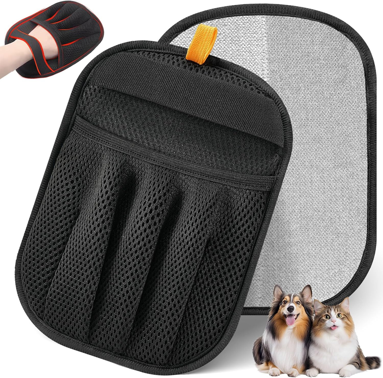 Pet Hair Removal Glove Electrostatic Reusable Five Finger for Dogs Cats Couch Ca