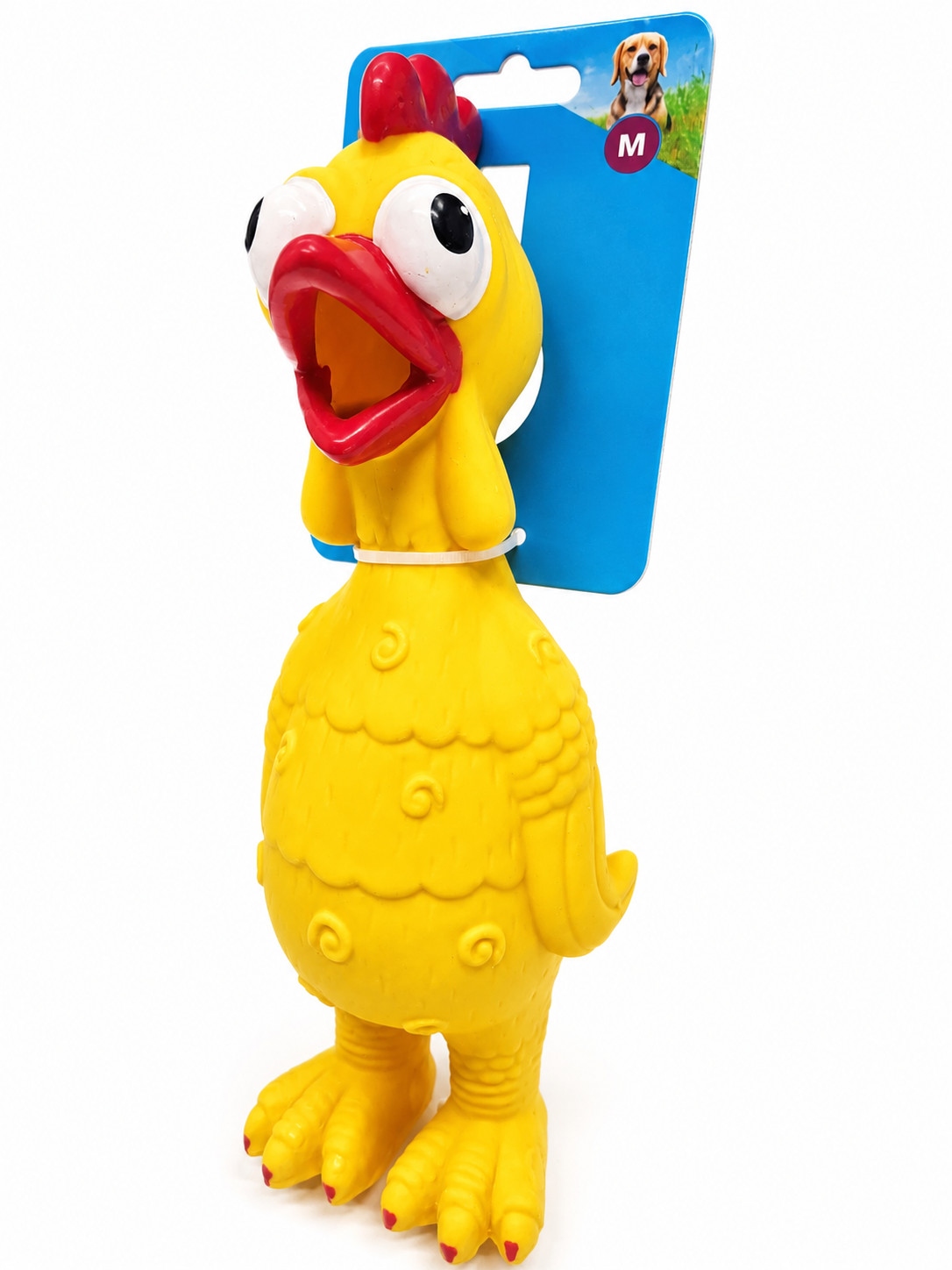 Vibrant Life Screaming Squeaky Chicken Dog Toy Chew Level 2 Medium Yellow Toy