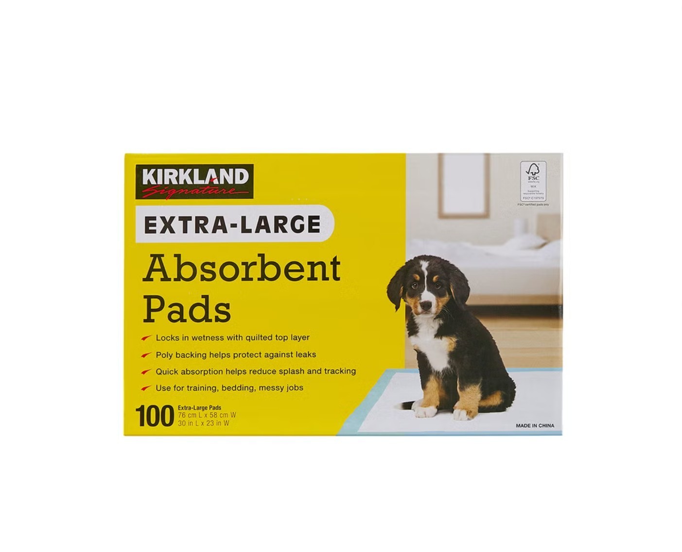 NEW Extra-Large Absorbent Pads, Kirkland Signature, 30 in L X 23 in W, 100-count