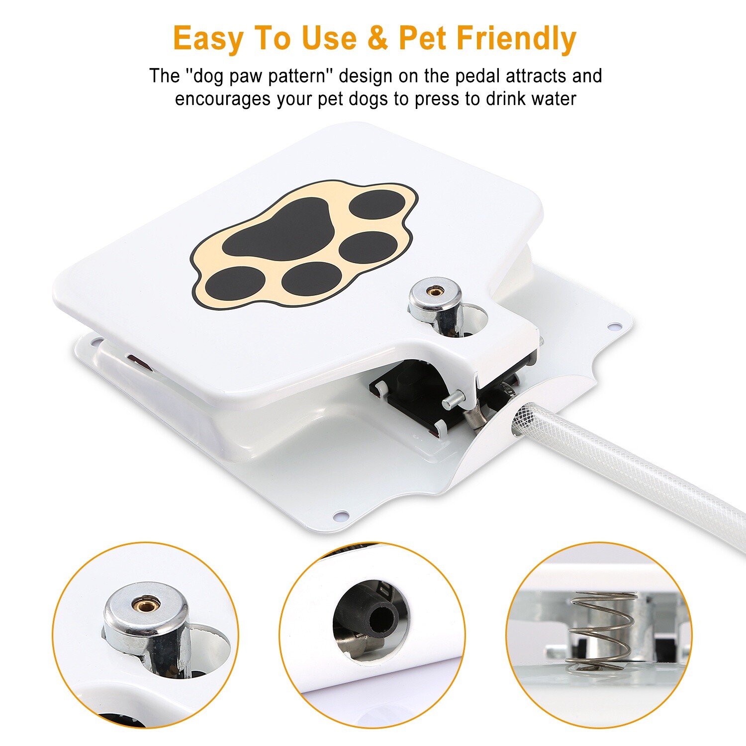 Outdoor Dog Pet Water Fountain Step-on Brass Valve Dispenser System Sprinkler