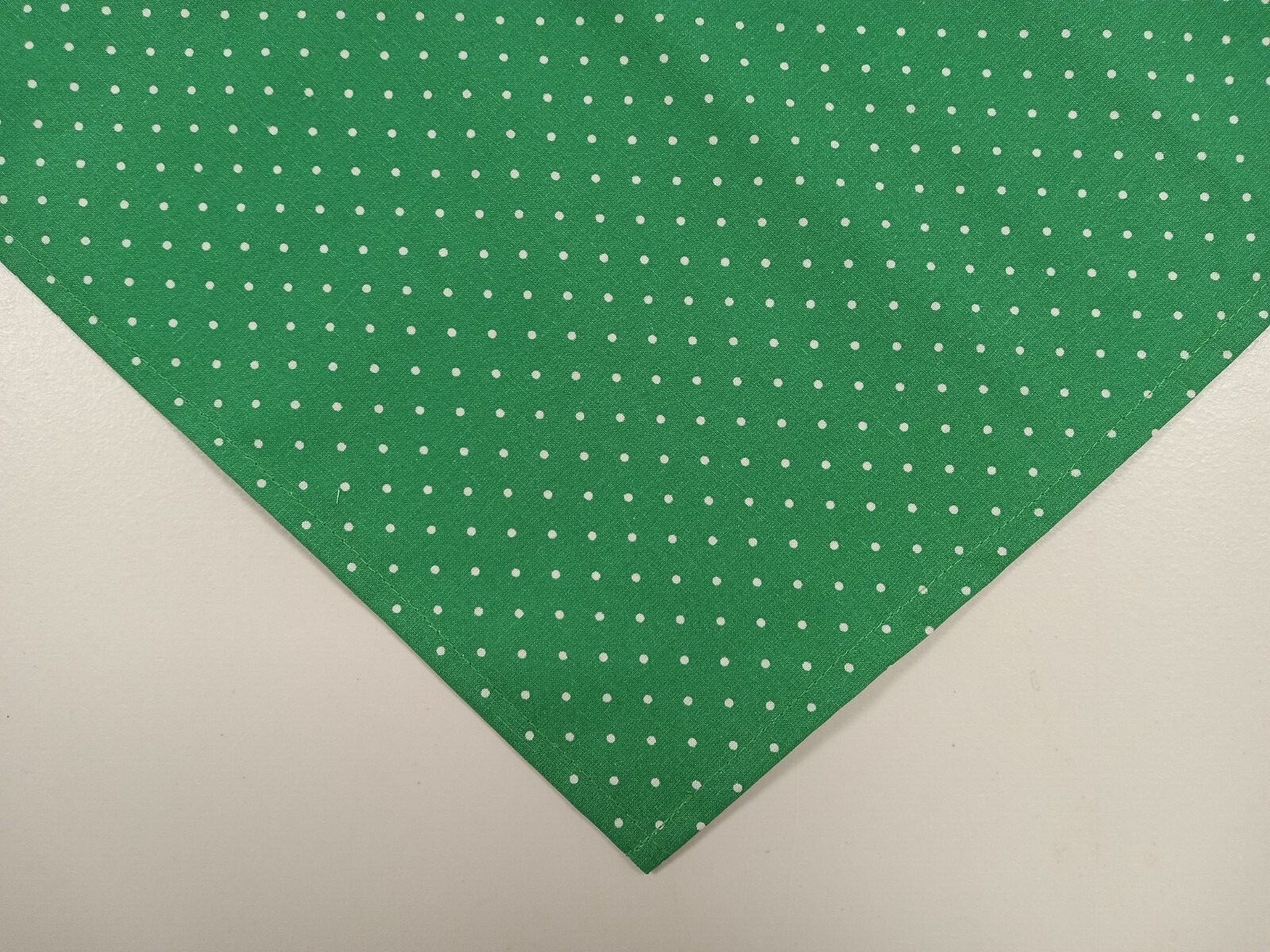 Dog Bandana/Scarf Tie On, Green, White, Dots, XS, S, M, L