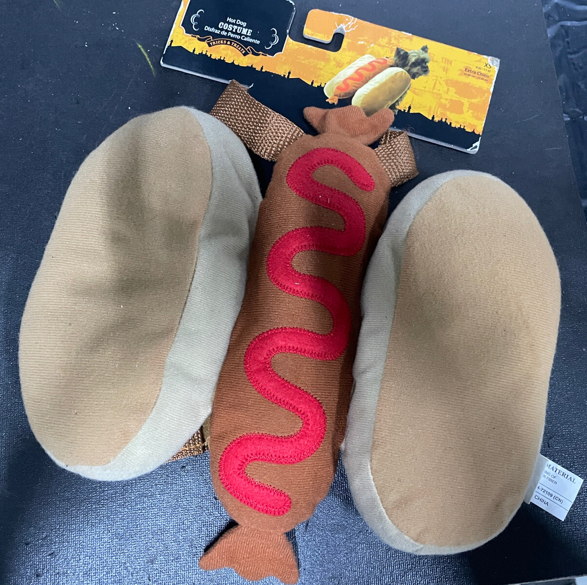 Halloween Dog Costume HOTDOG Size Xtra Small 9-11 in.