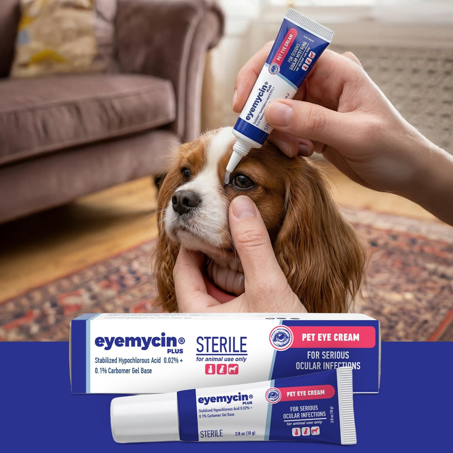 EYEMYCIN Pet Eye Health for Dogs, Cats, Cattle, Sheep, Horses, Birds and Puppies