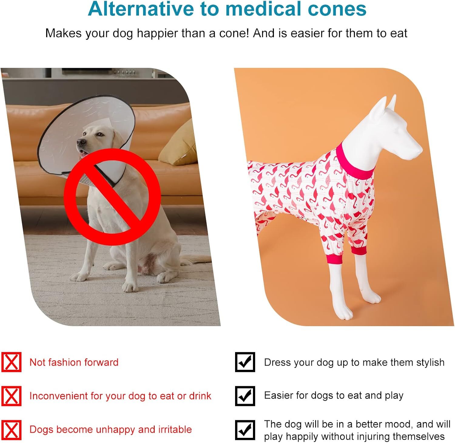 LovinPet 4 Leg Large Dog Pjs Anxiety Calming Shirt Pajamas Pullover Clothes Warm