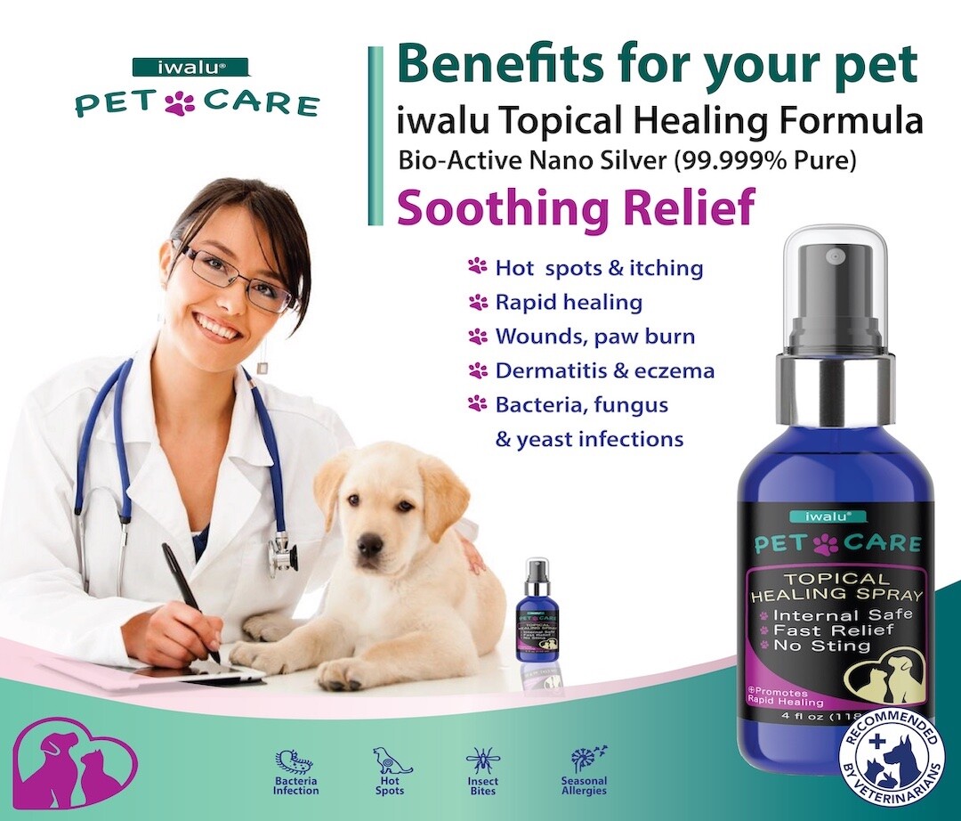 BEST Healing Soothing Spray Dog Cat Skin Irritation Dermatitis Wounds Bites