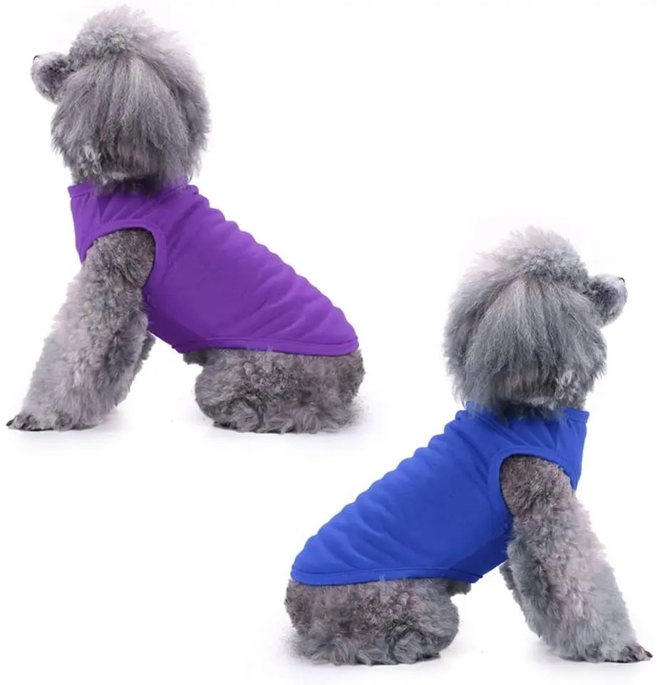 Cotton Dog T-Shirt Blank Pet Clothes Soft Puppy Vest for Small Medium Large Dogs