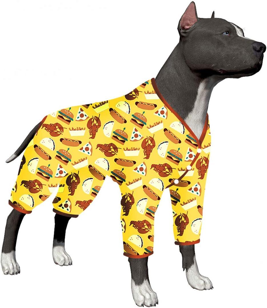 LovinPet Dog Clothes Pullover Pet Pajamas Jumpsuit Shirt For Post Surgery Dog
