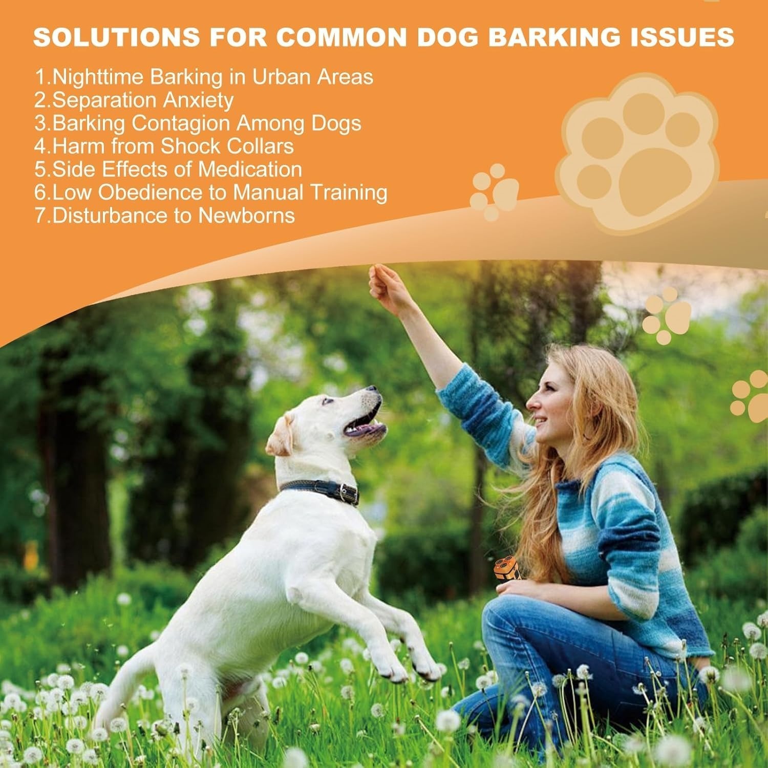Ultrasonic Dog Repeller Anti Bark Device Stop Barking Humane Pet Training Tool